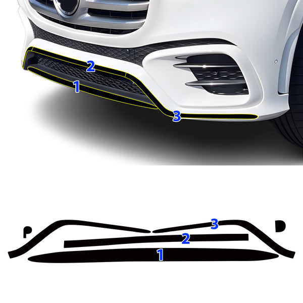Fits Mercedes-Benz GLS 2024-2026 Vinyl Chrome Delete Grille Blackout Decal Stickers Overlay Film - Bogar Tech Designs