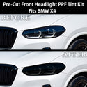 Fits BMW X4 2019-2025 Full Headlight Taillight Precut Smoked PPF Tint Kit Film Overlay  - Bogar Tech Designs