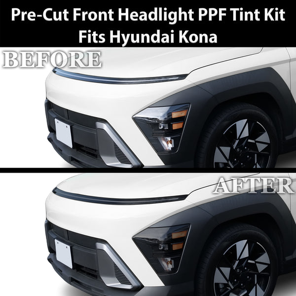 Fits Hyundai Kona 2024-2026 Full Headlight Taillight Precut Smoked PPF Tint Kit Film Overlay  - Bogar Tech Designs
