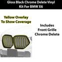 Fits BMW X6 2019-2023 Vinyl Chrome Delete Grille Blackout Decal Stickers Overlay Film - Bogar Tech Designs
