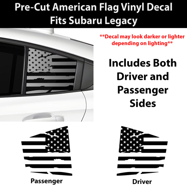 Fits Subaru Legacy 2020-2025 Quarter Window American Flag Vinyl Decal Stickers - Bogar Tech Designs