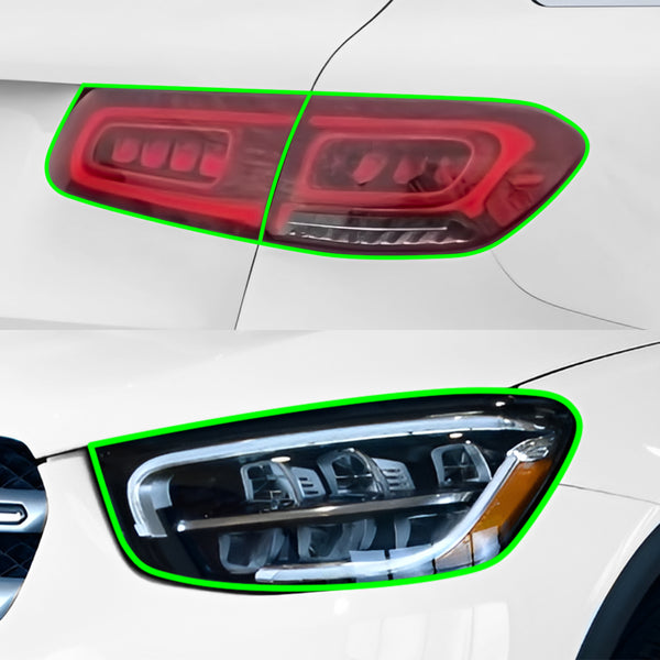 Fits Mercedes-Benz GLC-Class 2016-2022 Full Headlight Taillight Precut Smoked PPF Tint Kit Film Overlay  - Bogar Tech Designs