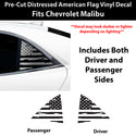 Fits Chevrolet Malibu 2013-2015 Quarter Window American Flag Vinyl Decal Stickers - Bogar Tech Designs