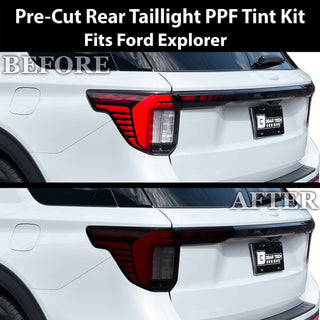 Fits Ford Explorer 2025-2026 Full Headlight Taillight Precut Smoked PPF Tint Kit Film Overlay  - Bogar Tech Designs