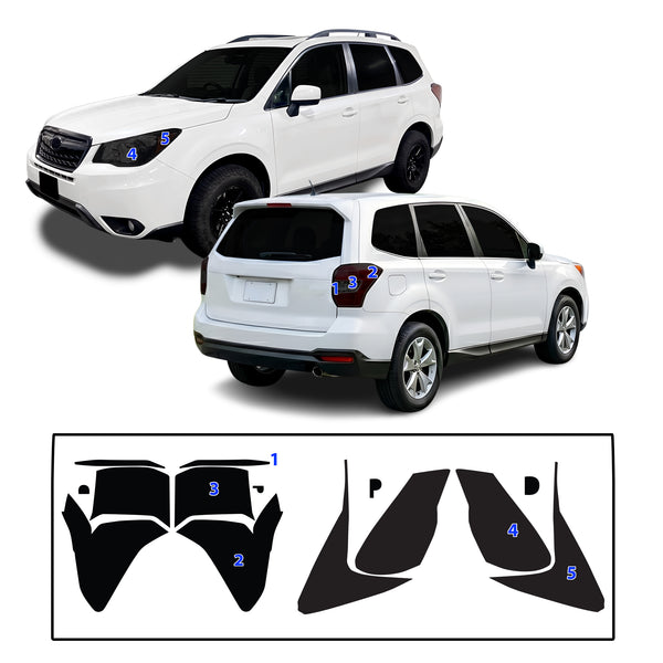 Fits Subaru Forester 2014-2018 Full Headlight Taillight Precut Smoked PPF Tint Kit Film Overlay  - Bogar Tech Designs