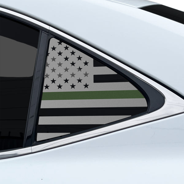 Fits Lexus IS 2017-2020 Quarter Window American Flag Vinyl Decal Stickers - Bogar Tech Designs
