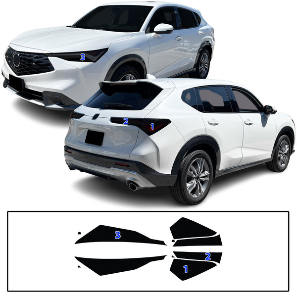 Fits Acura ADX 2025-2026 Full Headlight Taillight Precut Smoked PPF Tint Kit Film Overlay