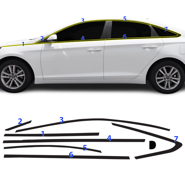 Fits Hyundai Sonata 2015-2017 Vinyl Chrome Delete Grille Blackout Decal Stickers Overlay Film - Bogar Tech Designs