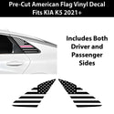 Fits Kia K5 2021-2026 Quarter Window American Flag Vinyl Decal Stickers - Bogar Tech Designs