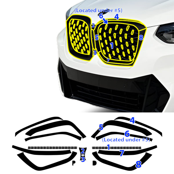 Fits BMW X4 2019-2025 Vinyl Chrome Delete Grille Blackout Decal Stickers Overlay Film - Bogar Tech Designs