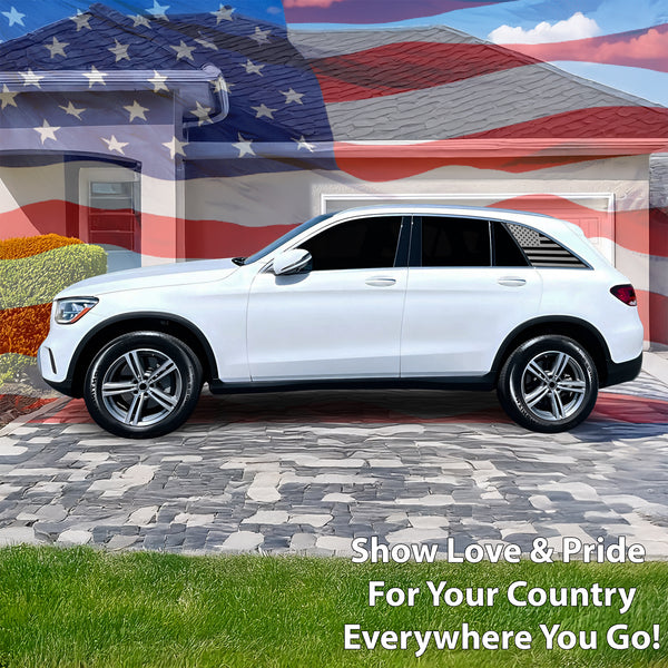 Fits Mercedes-Benz GLC-Class 2016-2022 Quarter Window American Flag Vinyl Decal Stickers - Bogar Tech Designs