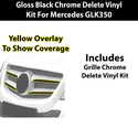 Fits Mercedes-Benz GLK 2013-2015 Vinyl Chrome Delete Grille Blackout Decal Stickers Overlay Film - Bogar Tech Designs