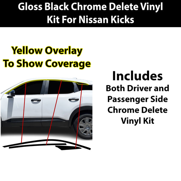 Fits Nissan Kicks 2025-2026 Vinyl Chrome Delete Grille Blackout Decal Stickers Overlay Film - Bogar Tech Designs