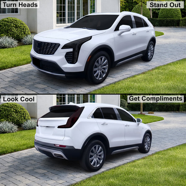 Fits Cadillac XT4 2019-2023 Full Headlight Taillight Precut Smoked PPF Tint Kit Film Overlay  - Bogar Tech Designs