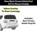 Fits Nissan Armada 2017-2020 Vinyl Chrome Delete Grille Blackout Decal Stickers Overlay Film - Bogar Tech Designs