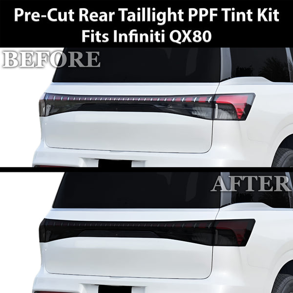 Fits Infiniti QX80 2025-2027 Full Headlight Taillight Precut Smoked PPF Tint Kit Film Overlay  - Bogar Tech Designs
