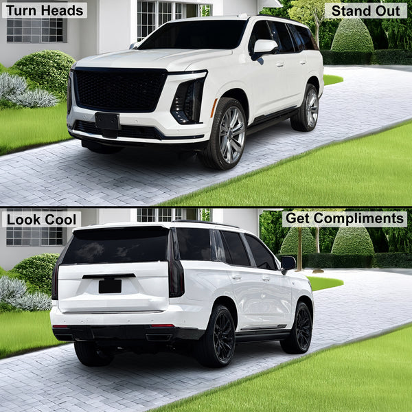 Fits Cadillac Escalade 2025-2026 Full Headlight Taillight Precut Smoked PPF Tint Kit Film Overlay  - Bogar Tech Designs