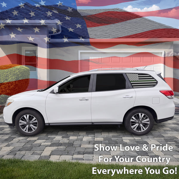 Fits Nissan Pathfinder 2013-2021 Quarter Window American Flag Vinyl Decal Stickers - Bogar Tech Designs