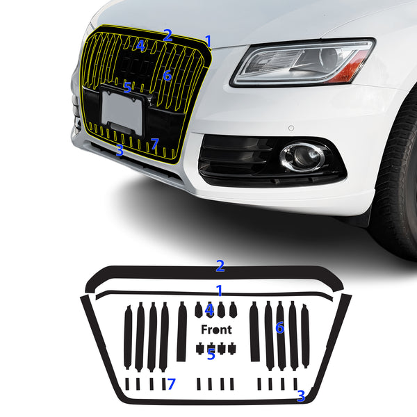Fits Audi Q5 2013-2017 Vinyl Chrome Delete Grille Blackout Decal Stickers Overlay Film - Bogar Tech Designs