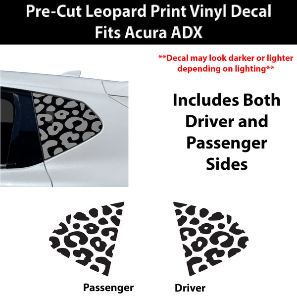 Fits Acura ADX 2025-2026 Animal Leopard Cheetah Cow Window Vinyl Decal Stickers - Bogar Tech Designs