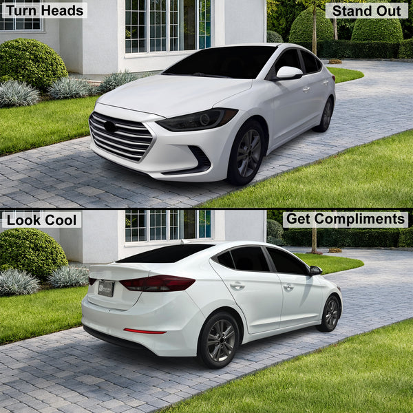 Fits Hyundai Elantra 2017-2018 Full Headlight Taillight Precut Smoked PPF Tint Kit Film Overlay  - Bogar Tech Designs