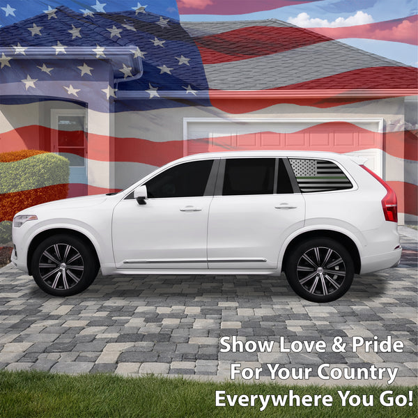 Fits Volvo XC90 2020-2025 Quarter Window American Flag Vinyl Decal Stickers - Bogar Tech Designs