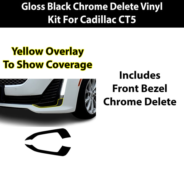 Fits Cadillac CT5 2020-2026 Vinyl Chrome Delete Bezels - Description