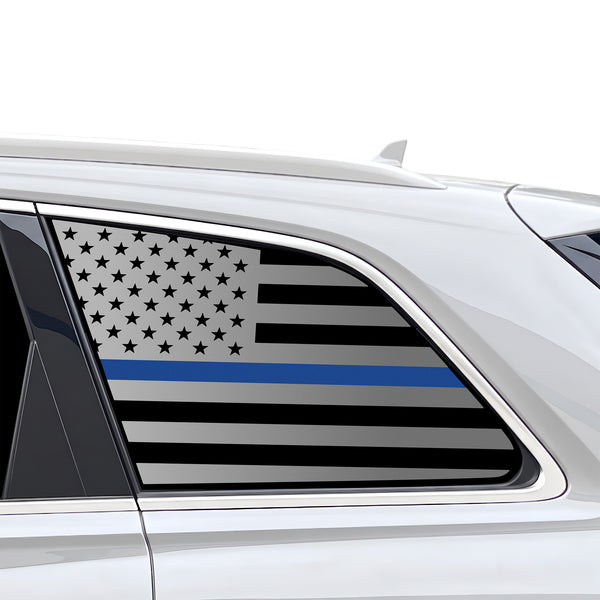 Fits Audi Q7 2017-2026 Quarter Window American Flag Vinyl Decal Stickers - Bogar Tech Designs