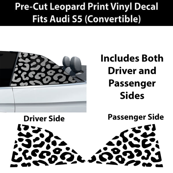 Fits Audi S5 Convertible 2020-2024 Animal Leopard Cheetah Cow Window Vinyl Decal Stickers - Bogar Tech Designs