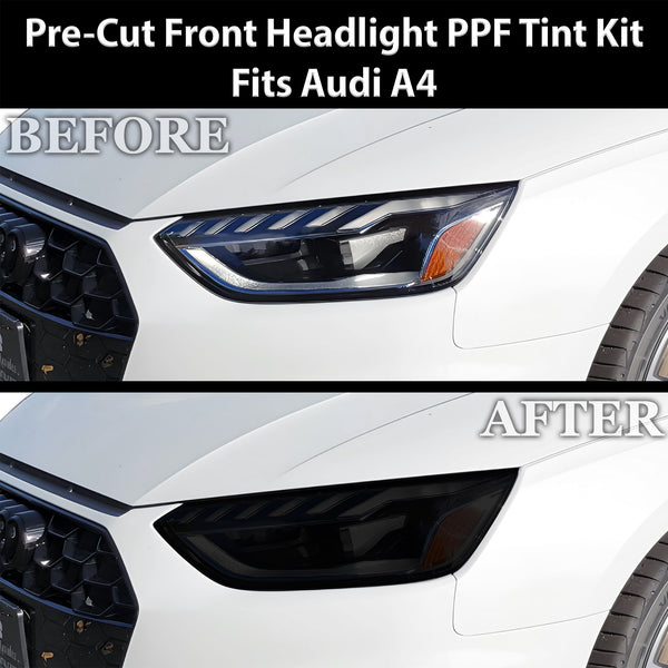 Fits Audi A4 2020-2025 Full Headlight Taillight Precut Smoked PPF Tint Kit Film Overlay  - Bogar Tech Designs