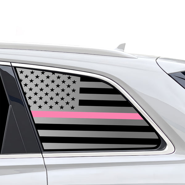 Fits Audi Q7 2017-2026 Quarter Window American Flag Vinyl Decal Stickers - Bogar Tech Designs
