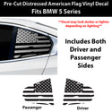 Fits BMW 5 Series 2024-2027 Quarter Window American Flag Vinyl Decal Stickers - Bogar Tech Designs