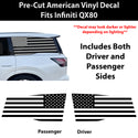 Fits Infiniti QX80 2025-2027 Quarter Window American Flag Vinyl Decal Stickers - Bogar Tech Designs