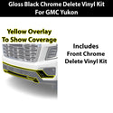 Fits GMC Yukon XL 2025-2026 Vinyl Chrome Delete Grille Blackout Decal Stickers Overlay Film - Bogar Tech Designs