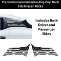 Fits Nissan Kicks 2025-2027 Quarter Window American Flag Vinyl Decal Stickers - Bogar Tech Designs