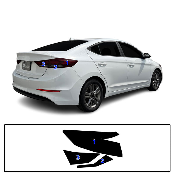Fits Hyundai Elantra 2017-2018 Full Headlight Taillight Precut Smoked PPF Tint Kit Film Overlay  - Bogar Tech Designs