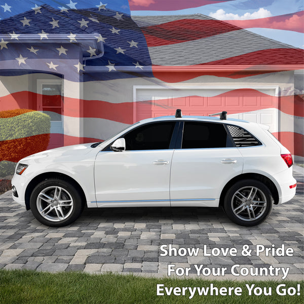 Fits Audi Q5 2009-2017 Quarter Window American Flag Vinyl Decal Stickers - Bogar Tech Designs