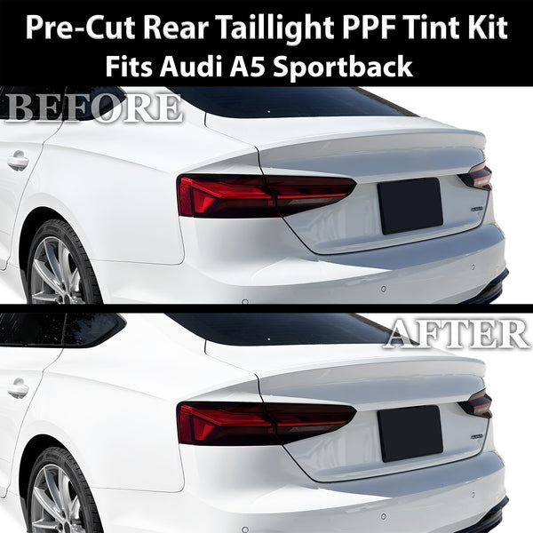 Fits Audi A5 Sportback 2018-2024 Full Headlight Taillight Precut Smoked PPF Tint Kit Film Overlay  - Bogar Tech Designs