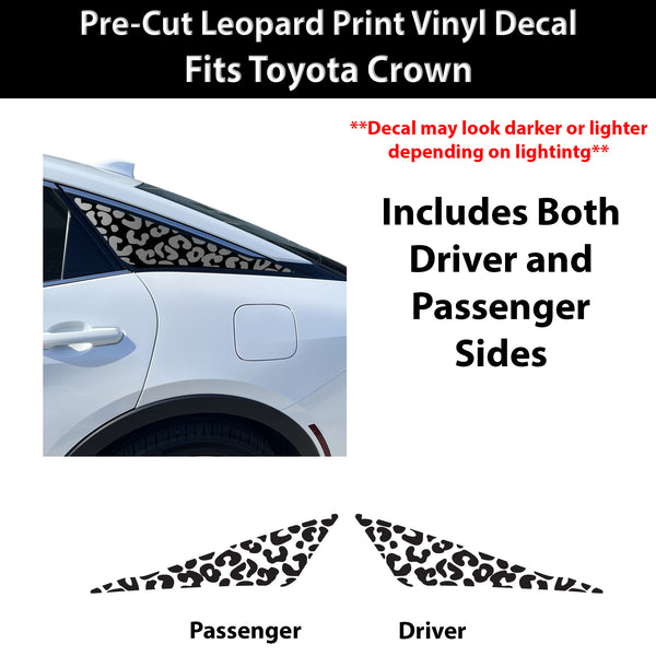 Fits Toyota Crown 2023-2026 Animal Leopard Cheetah Cow Window Vinyl Decal Stickers - Bogar Tech Designs