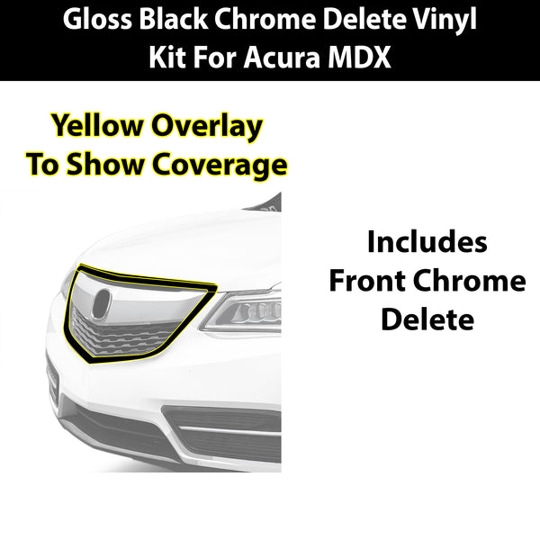 Fits Acura MDX 2014-2016 Vinyl Chrome Delete Grille Blackout Decal Stickers Overlay Film - Bogar Tech Designs