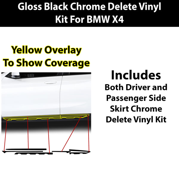 Fits BMW X4 2019-2025 Vinyl Chrome Delete Grille Blackout Decal Stickers Overlay Film - Bogar Tech Designs