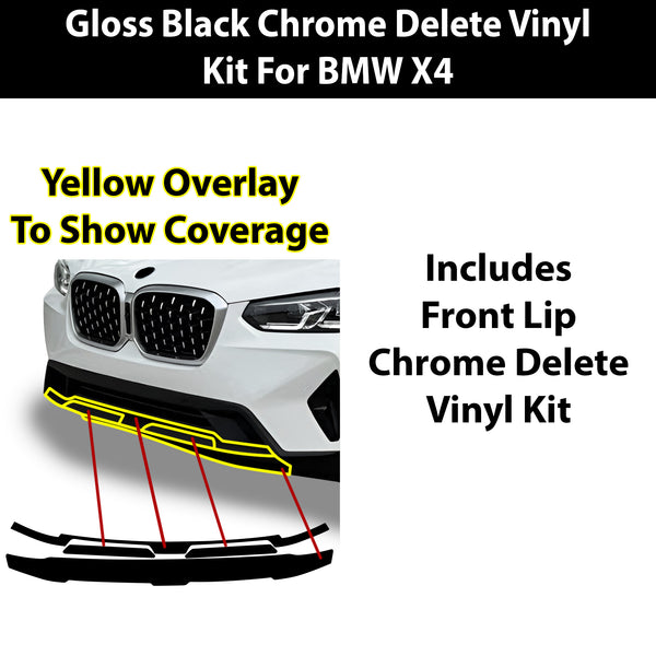 Fits BMW X4 2019-2025 Vinyl Chrome Delete Grille Blackout Decal Stickers Overlay Film - Bogar Tech Designs