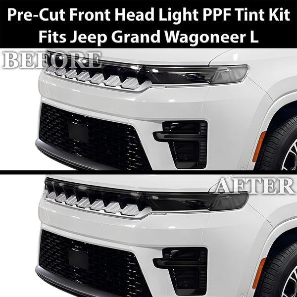 Fits Jeep Grand Wagoneer L 2026-2027 Full Headlight Taillight Precut Smoked PPF Tint Kit Film Overlay  - Bogar Tech Designs