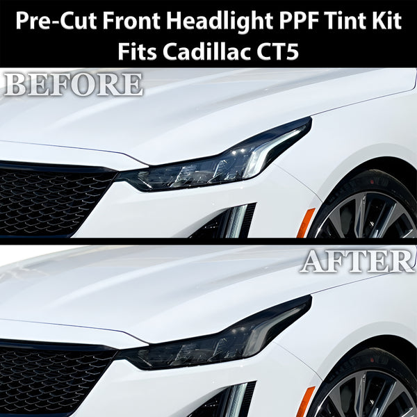 Fits Cadillac CT5 2020-2024 Full Headlight Taillight Precut Smoked PPF Tint Kit Film Overlay  - Bogar Tech Designs