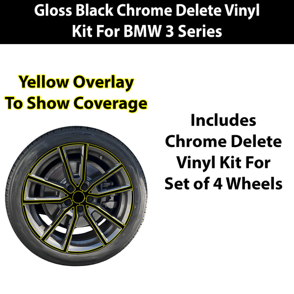 Fits BMW 3 Series 2019-2022 Vinyl Chrome Delete Grille Blackout Decal Stickers Overlay Film - Bogar Tech Designs