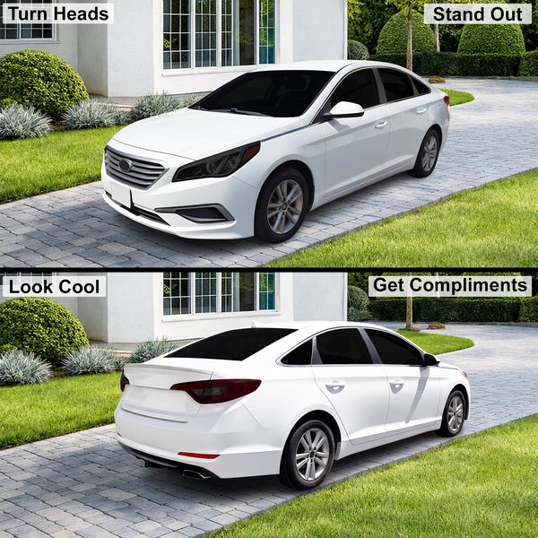 Fits Hyundai Sonata 2015-2017 Full Headlight Taillight Precut Smoked PPF Tint Kit Film Overlay  - Bogar Tech Designs