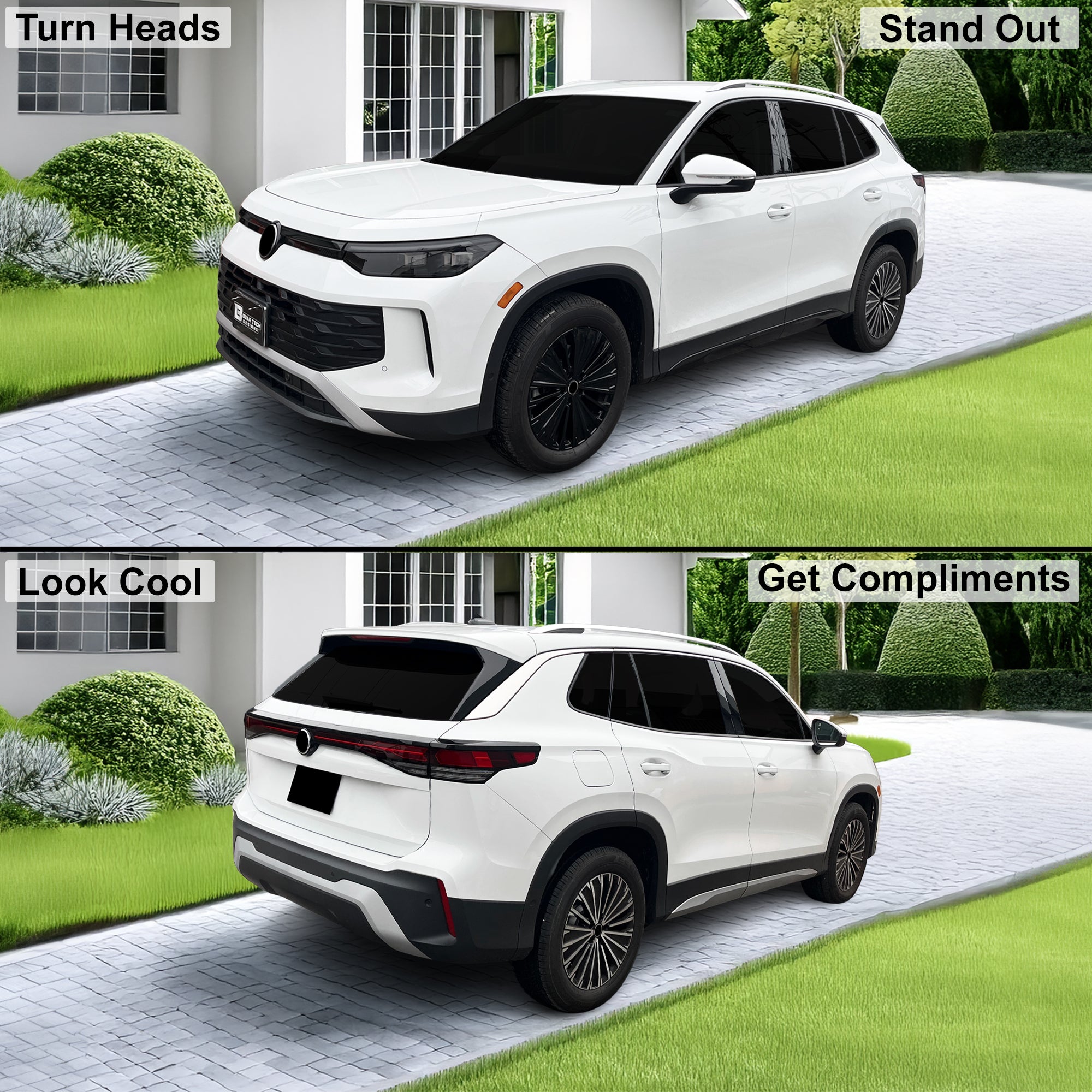 Fits Volkswagen Tiguan 2025-2027 Full Headlight Taillight Precut Smoked PPF Tint Kit Film Overlay  - Bogar Tech Designs