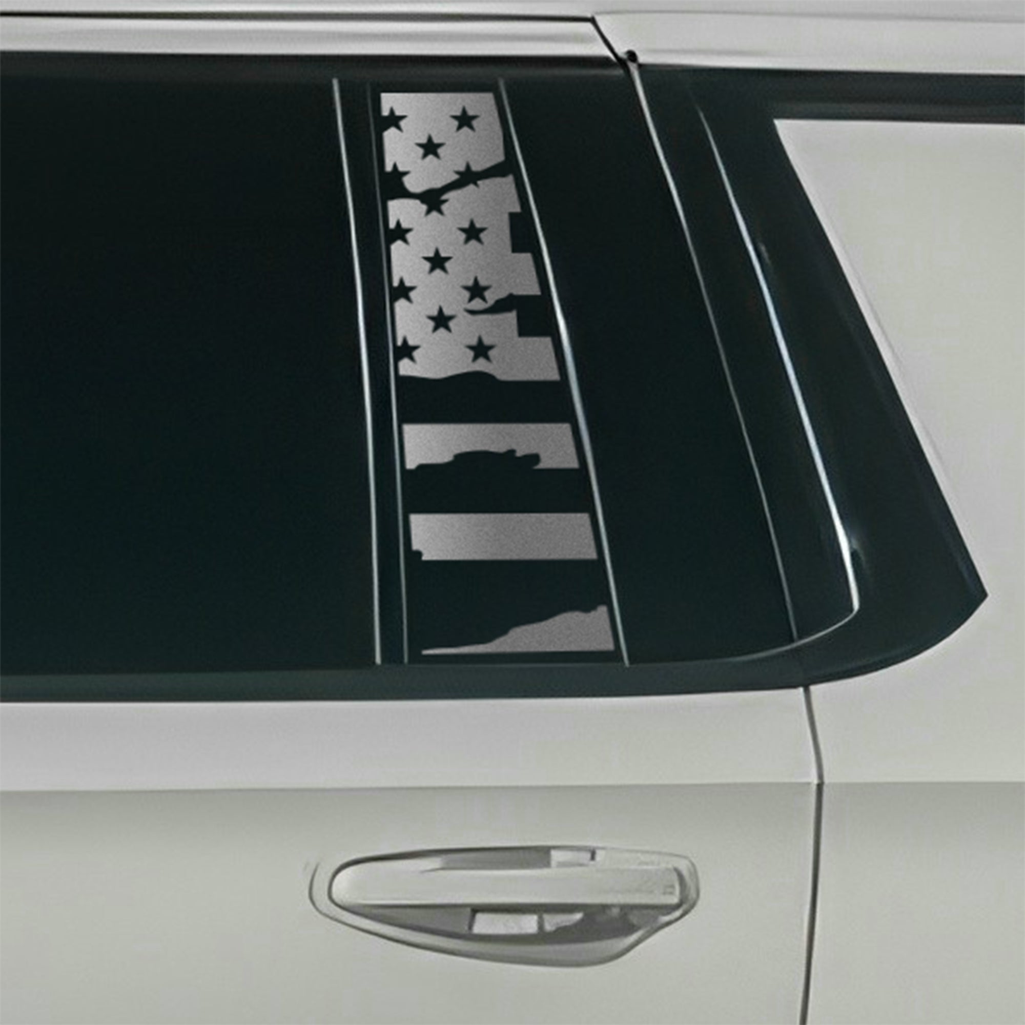 Fits GMC Yukon XL 2025-2026 Quarter Window American Flag Vinyl Decal Stickers - Bogar Tech Designs