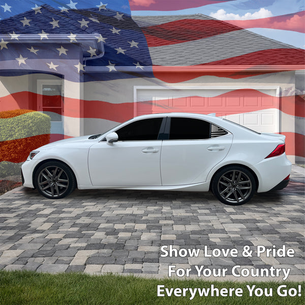 Fits Lexus IS 2017-2020 Quarter Window American Flag Vinyl Decal Stickers - Bogar Tech Designs
