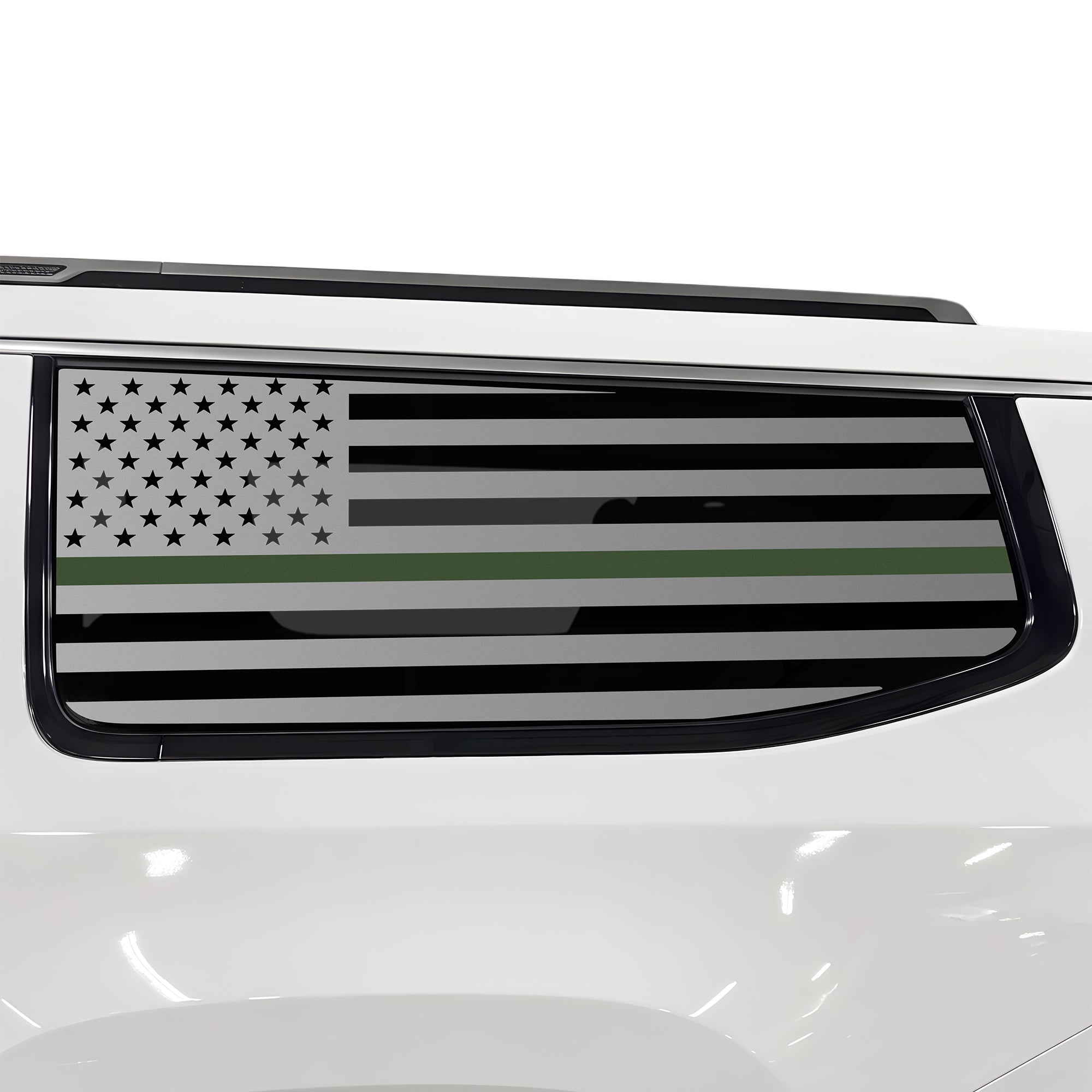 Fits Jeep Grand Wagoneer L 2022-2027 Quarter Window American Flag Vinyl Decal Stickers - Bogar Tech Designs